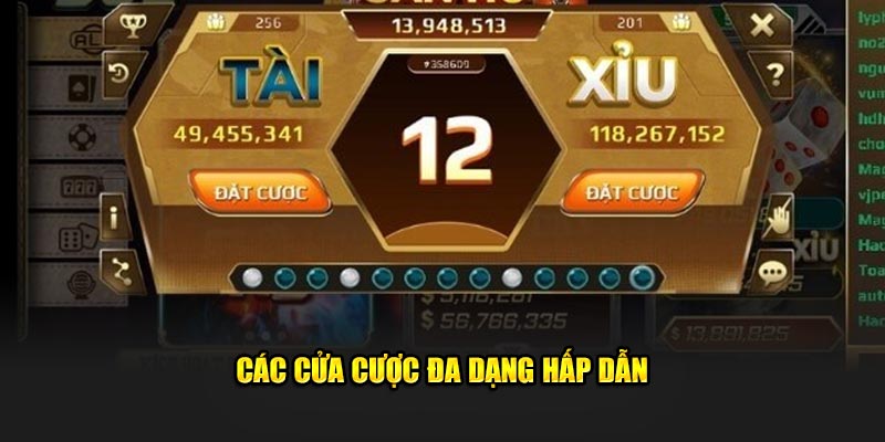 Các cửa cược đa dạng hấp dẫn 